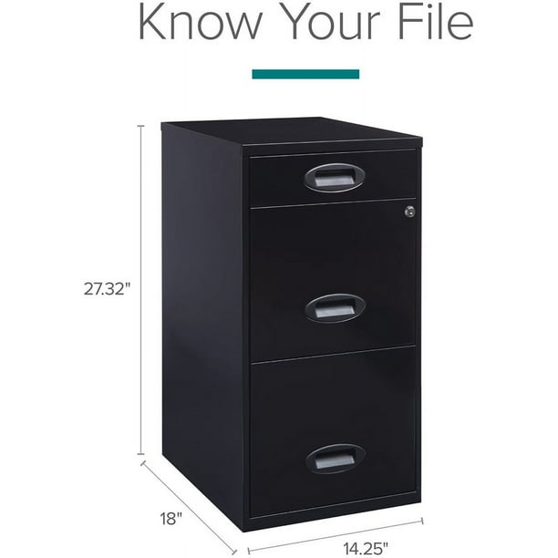 Space solutions 3 drawer file cabinet with pencil drawer black deals