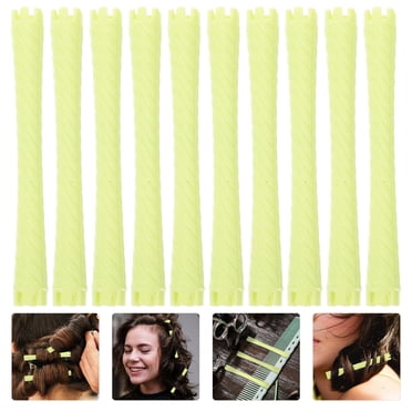 SOPOTUTU Flexible Plastic Perm Rods, Yellow, Suitable for All Hair Lengths, Styling Made Easy, 10Pcs