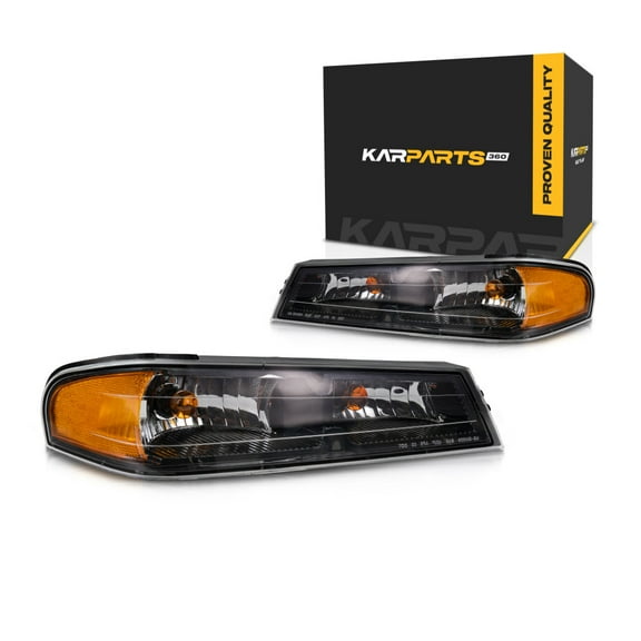 For GMC Canyon Signal/Corner Light Assembly 2004-2012 Pair Driver and Passenger Side Front Black Housing DOT Certified For GM2520189