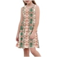 thumbnail image 7 of AUNVITO Girls Allover Print Round Neck Sleeveless Dress with Pockets Casual Summer Fashion, 7 of 7