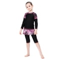 thumbnail image 4 of IBTOM CASTLE Kids Girls Burkini Swimsuits Modest Muslim Islamic Long Sleeve Rash Guard Full Cover Hijab Top Skirted Swim Capris ​Swimwear 2-3 Years Black, 4 of 8