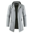 thumbnail image 2 of Men's Autumn&Winter Solid Color Long Sleeved Tether Hooded Jacket Top, 2 of 2