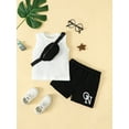 thumbnail image 3 of 6T Little Boys Clothes 6T Little Boys 2PCS Outfits Set 6T Little Boys Sleeveless Tank Top Shorts Set Black, 3 of 8