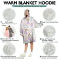 thumbnail image 5 of Wearable Oversized Blanket,Princess Rainbow Castle Pattern Wearable Blanket Hoodie for Adults,Cozy Hooded Blankets with Super Pockets,Super Warm Fuzzy Pullover for Women & Men, 5 of 6