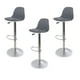 thumbnail image 1 of Sillas para Bar y Barra de Cocina con Respaldo y Reposapies de Altura Ajustable Banco Taburete Giratorio con Asiento Acolchado de Diseño Moderno Set 3 Piezas Gris, 1 of 5