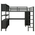 thumbnail image 5 of Full Size Loft Bed for Teens and Adults,Metal Loft Bed with Wardrobe And L-shaped Desk,Heavy Duty Loft Bed with Storage Cubes and Shelves for Kids Teens Adults,Black, 5 of 12