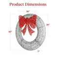 thumbnail image 7 of Best Choice Products 60in Pre-Lit Outdoor Christmas Wreath, LED Metal Holiday Decor w/ 206 Lights, Bow - Silver/Red, 7 of 7