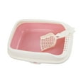 thumbnail image 1 of Caja de arena para gatos, inodoro profundo, caja de arena, contenedor, bandeja de arena para mascotas con parte superior abierta rosa L Yinane Bandeja de arena para gatos, 1 of 8