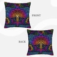 thumbnail image 3 of Bingfone Indian Mandalas Dragonfly Linen Throw Pillow Covers Cushion Case Pocket Button Vintage Farmhouse Pillowcase for Sofa Couch Bed 20"x20", 3 of 9