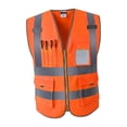 thumbnail image 1 of Chaleco reflectante de trabajo, traje de advertencia XL naranja, 1 of 7