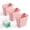 Pink, variant on JOYMOOP Slim Trash Can 5-Pack, 2.2 Gallon Plastic Wastebasket for Bathroom, Bedroom, Office, Kitchen with 4 Rolls Bags, White