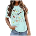thumbnail image 2 of LINGLANG Womens Tops Trendy Chicken Shirtcute Chicken Momshirt Farm Country Casual Tee Tops Under $5, 2 of 6