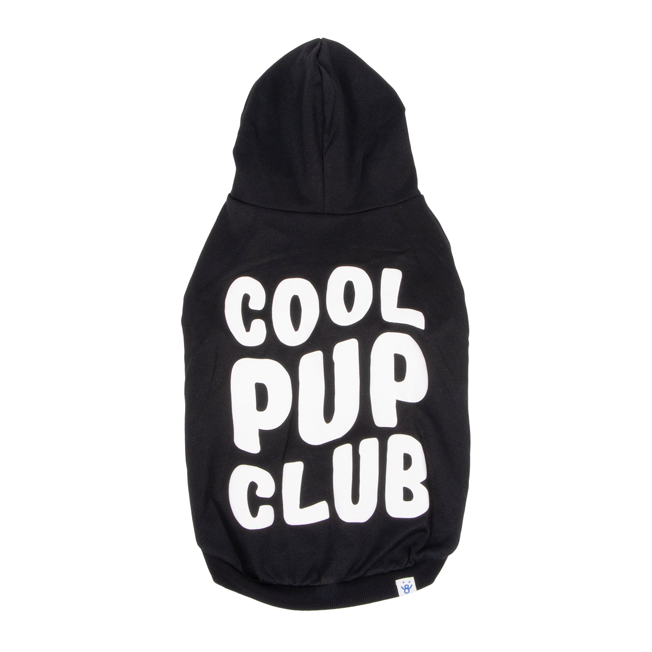 Oodles Cool Pup Club Bubble Hem Fall Dog Hoodie, Black, Large