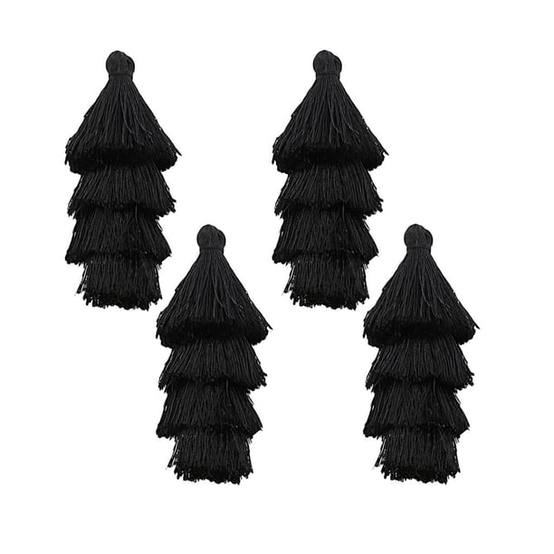 2 Pares Accesorios De Estilo Bohemio Pendiente Borla Arete, Regalo Perfecto Para Madre, Esposa, Novia En San Valentín Y Cumpleaños negro Zulema borlas para manualidades Decoraciones navideñas