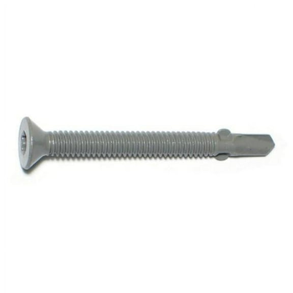 1/4 x 2-1/2" Gray Ruspert Coated Steel Star Drive Flat Head Self-Drilling Screws with Wings SSFGR-053