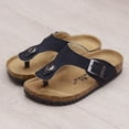 thumbnail image 5 of eileial Girls Boys Sandals with Cork Footbed Adjustable Buckle Summer Open Toes Flat for Kids Toddler,Black 1, 5 of 6