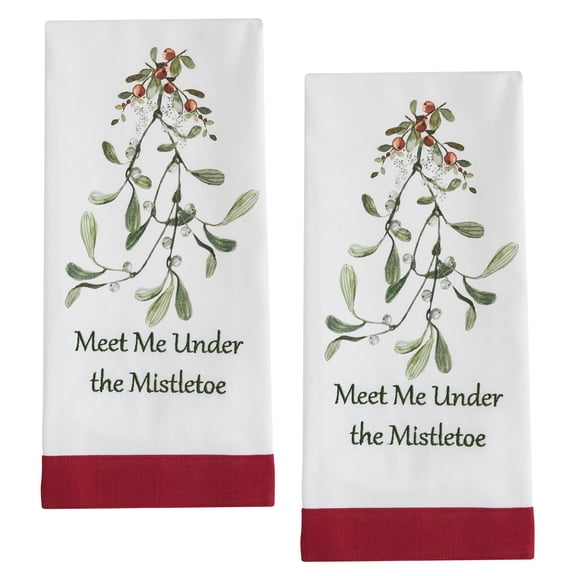 Park Designs Meet Me Under The Mistletoe Dishtowel Set of 2