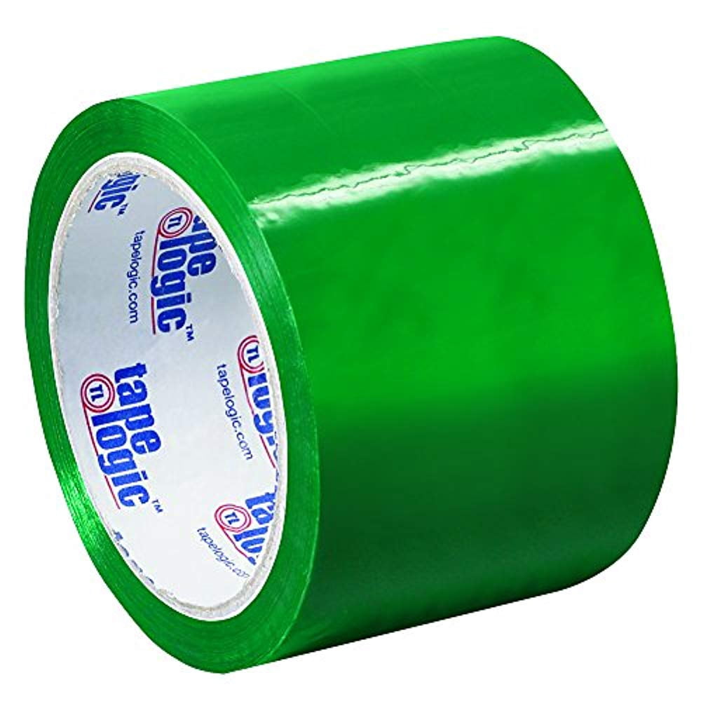Tape Logic Green Carton Sealing Tape 3" x 55 Yard (6 Pack)