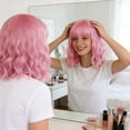 thumbnail image 5 of Ladies Curly Human Hair Wig for Carnival Party Decoration and Shoulder Length Styling, 5 of 8