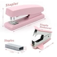 thumbnail image 2 of Juego de engrapadora UPSIME rosa con capacidad de 25 hojas y 2000 grapas, 2 of 5