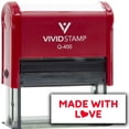 thumbnail image 2 of (3 pack) Vivid Stamp Made With Love Self Inking Rubber Stamp (Red Ink) - Q-400, 2 of 4