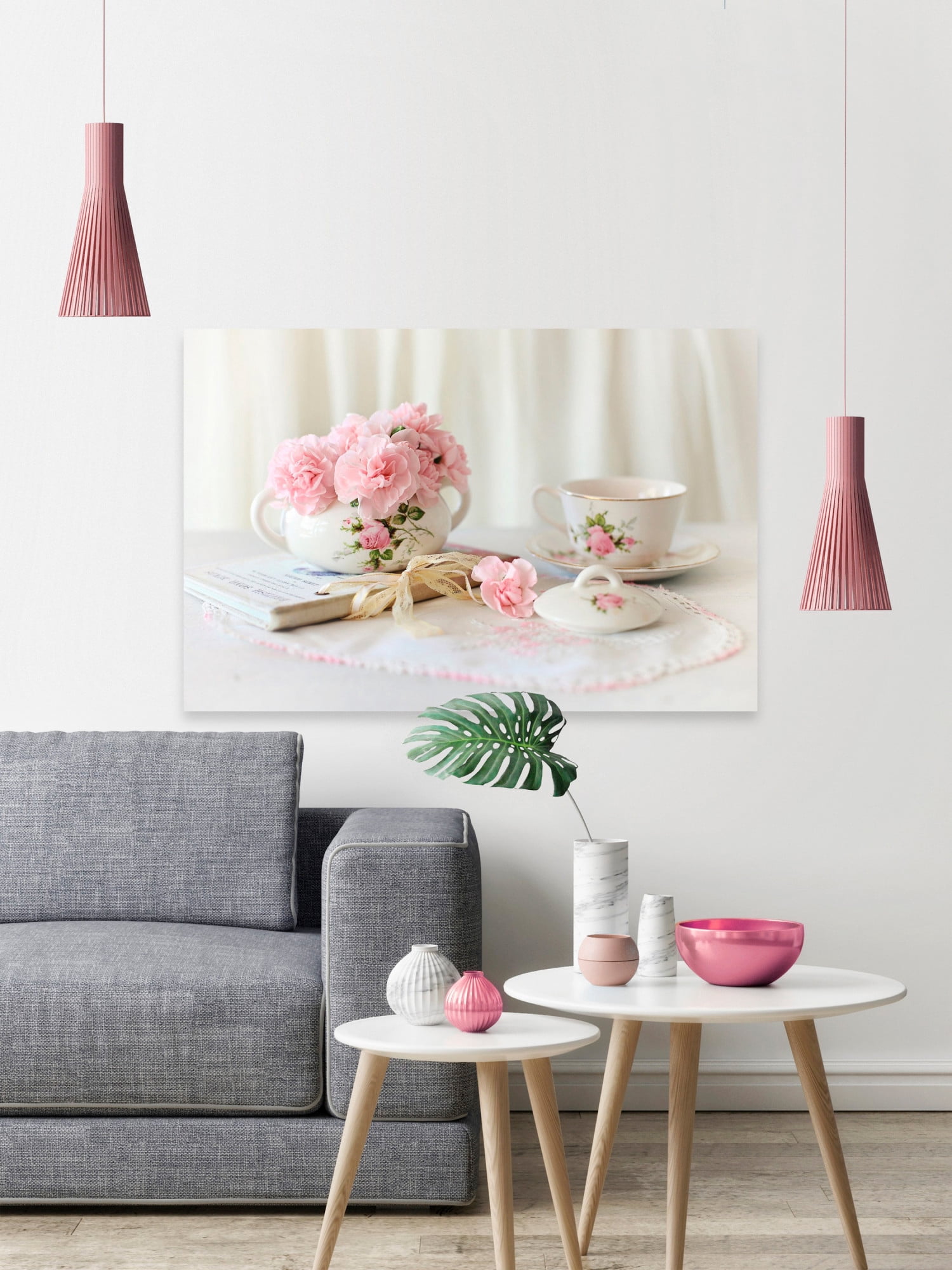 "Pink Tea Party" Painting Print on Wrapped Canvas