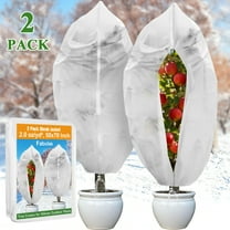 Fabulas Plant Covers Freeze Protection, 2 Pack Shrub Jacket for Winter, 50 x 70 inch 2.0 oz/yd² for Cold Weather Outdoor Potted Plants Fruits