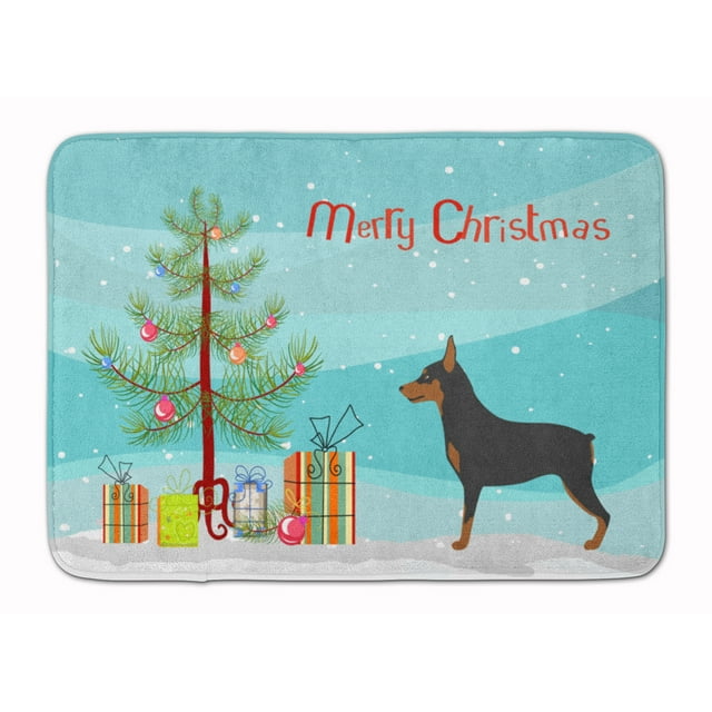 Carolines Treasures BB8485RUG Miniature Pinscher Christmas Machine Washable Memory Foam Mat