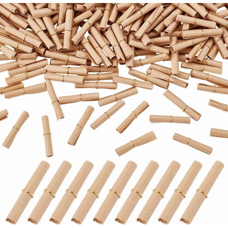 400Pcs Mini Paper Scrolls DIY for Writing 2.4x1.3 Inch Vintage Message Scrolls Mini Writable Paper Scroll Write-On-It Valentine Message Roll DIY for Wishing Bottles Birthday Present Decor