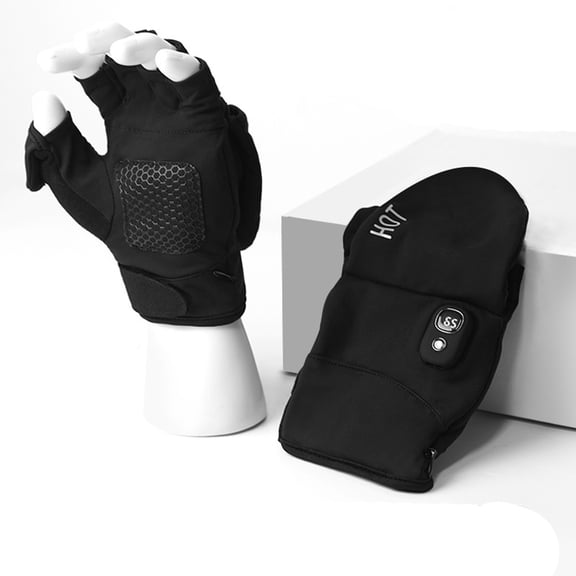 Rechargeable Full Half Fingerless Heating Gloves For Men Women Cold Weather Work Thermal Warm Gloves