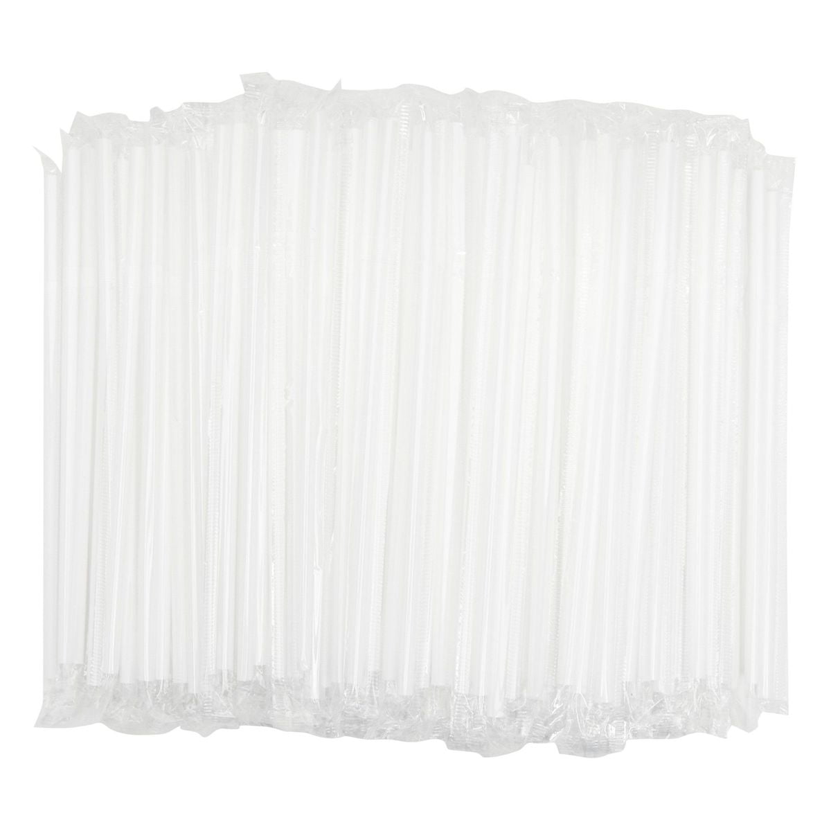 500 Pcs Individually Wrapped Flexible White Plastic Drinking Straws for Party Drinks, Disposable, 7.75 in