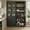 Black, variant on Homieasy 47.2'' Pantry Storage Cabinet 2-Piece Set, 79.7'' Tall Freestanding Kitchen Storage Cabinet with Glass Doors and Adjustable Shelves, Black