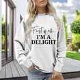 thumbnail image 2 of VISALY Pullover Crewneck Sweatshirt Graphic Sweatshirts Sweatshirt for Women Funny Letter Shirts Long Sleeve Pullover Fleece Sweaters Casual Sweaters Women's Pullovers Solid Sweatshirt White Xl, 2 of 6