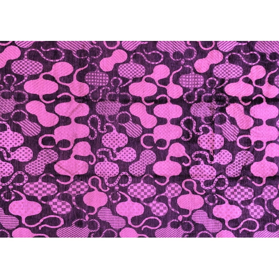 Ahgly Company Indoor Rectangle Abstract Purple Modern Area Rugs, 3' x 5'