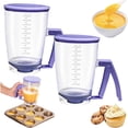 thumbnail image 1 of Pancake Batter Dispenser with Squeezes Handle – Evenly Dispense Batter for Pancakes,Waffles,Brownie,Premium Batters Dispenser,Baking Tool with Measurement Scale for Breakfast, Easy Clean(2PC), 1 of 9