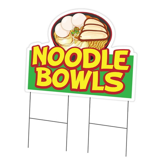 SignMission C-DC-2436-DS-Noodle Bwls19 24 x 36 in. Yard Sign & Stake - Noodle Bowls