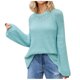thumbnail image 2 of ICHUANYI Liquidación Moda Mujer Casual Manga Larga Cuello Redondo Sólido Tops Blusa ICHUANYI WER202308244063, 2 of 6