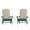 Green/Cream, variant on Flash Furniture Charlestown Set of 2 All-Weather Poly Resin Wood Adirondack Chairs in Slate Gray with Cream Cushions for Deck, Porch, and Patio