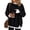 Black, variant on FAIWAD Crew Neck Layered Sweatshirt for Women Oversized Patchwork Long Sleeve Pullover Side Split Casual Sweatshirts