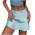 thumbnail image 1 of IROINNID Women's Casual Fashion Sexy Cropped Navel Tie Zipper Temperamental Commute Skirt Short Elastic Waist Mini Solid Color Skirt, 1 of 8
