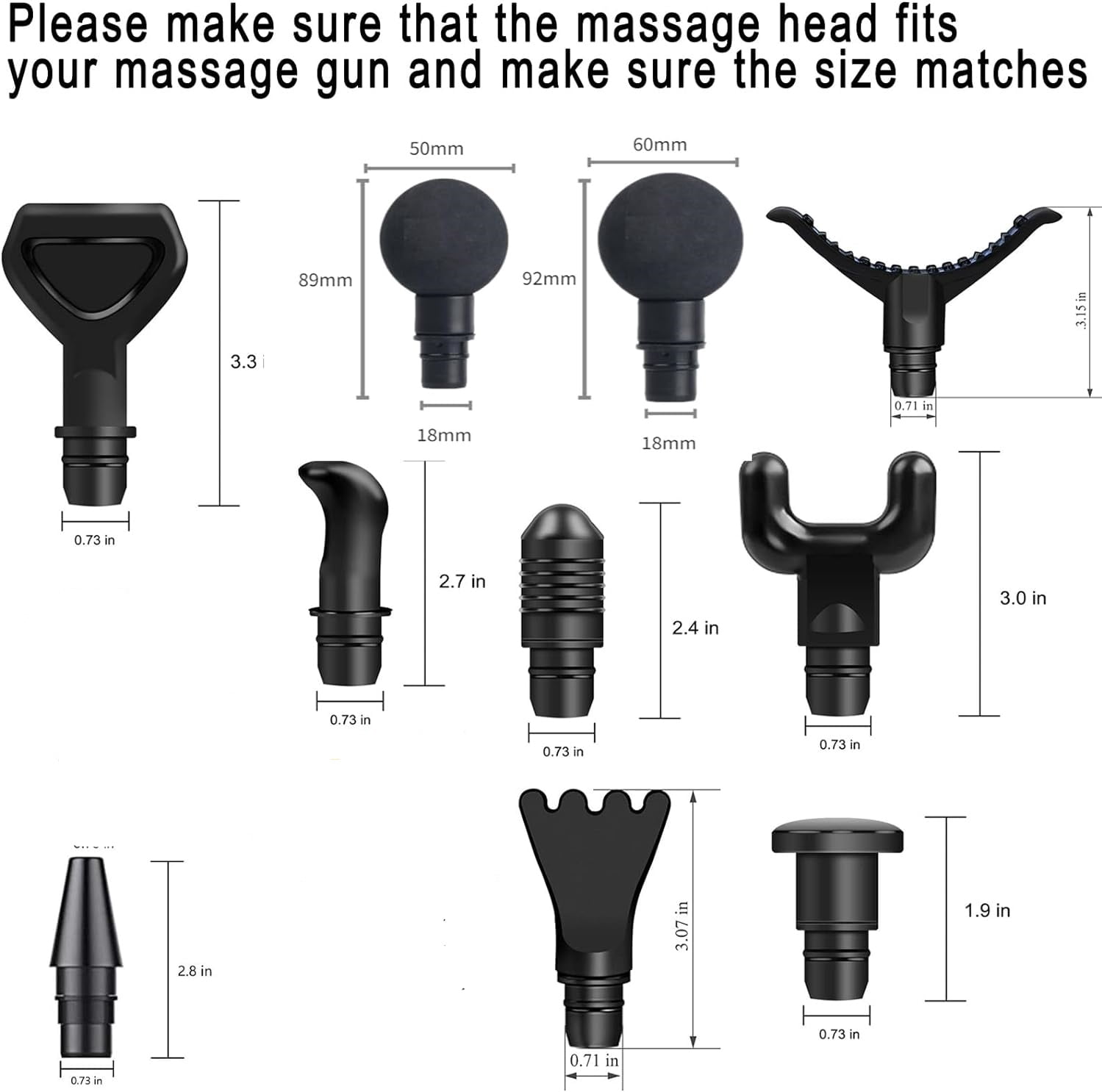 Massage Gun Deep Tissue,Percussion Back Massager Gun for Athletes Muscle Massage Gun for Pain Relief with 10 Massage Heads & Speeds ( Black)