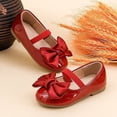 thumbnail image 6 of newwalpole Girls Dress Shoes Toddler Little Kid Flats Mary Jane School Bowknot Flower Girl Party Ballerina Flat Shoes Wine for Size 6.5, 6 of 9