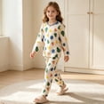thumbnail image 6 of Spazoro Toddler Kids Girls 2PC 100% Cotton Ouifit Sets, Long Sleeve Fall Winter Cute Print Soft & Comfy Casual Shirts and Pants for Loungewear Multicolor Size 8-9, 6 of 7
