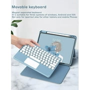 Magnetic iPad 10th Generation 2022 Keyboard Case with Touchpad Cute Color Keyboard Vertical Stand Movable Clear Back Case Detachable Keyboard