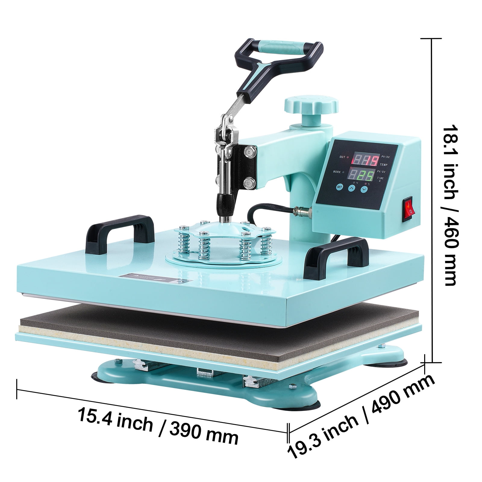 SKYSHALO Heat Press Device, 15x15 inch, Multifunctional 8 in 1 Heat Application Machine, Includes 6-30 oz Cup Press, 360° Rotating T-Shirt Application, Accurate Digital Settings, Suitable for T-Shirts