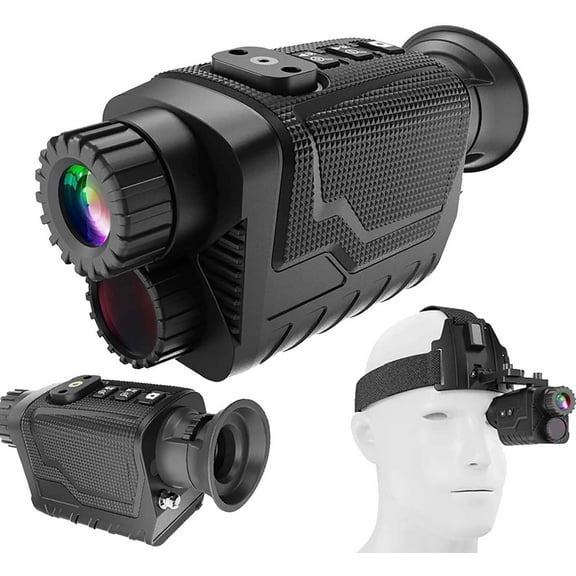 Head & Helmet Mounted Night Vision monocular, 4K HD Infrared Digital Night Vision Goggle with Photo and Video Shooting for Camping Travel
