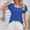 *Blue, variant on ClodeEU Women's Square Neck Short Sleeve Top , Loose Fit Casual Tee with Double Layer Petal Sleeves for Summer Pink,Womens Plus XXL