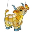 thumbnail image 4 of LiUMX 2D Acrylic Cattle Suncatcher with Chain, 20cm Stained Glass Style Light Filtering Hanging Ornament for Window Indoor Outdoor Decoration, 4 of 4