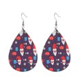 thumbnail image 1 of Pendientes de traje de cuero con copos de nieve navideños Pendientes de cuero con gotas de agua a cuadros rojos Joyas navideñas Opción de regalo versátil, 1 of 6