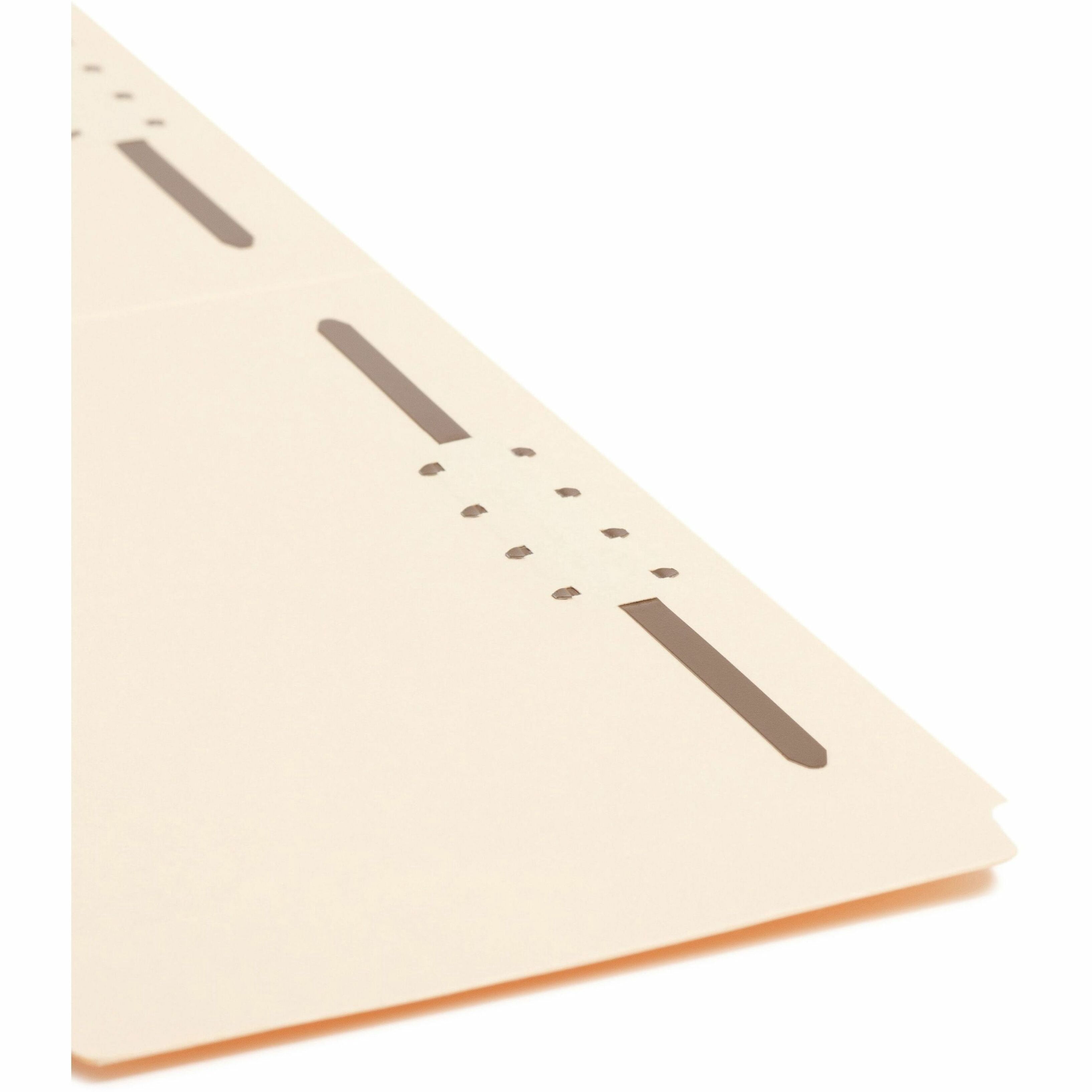 Smead 19535 SuperTab File Folders with Fastener, 1/3 Cut, 11 Point, Legal, Manila, 50/Box